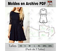 Moldes Patrones Imprimibles Vestido Con Mangas Xs Al 3xl