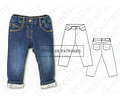 Molde Imprimible Jean Clasico Bebes 6 Talles