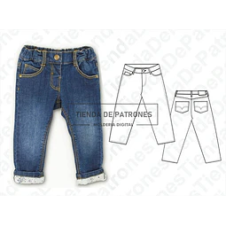 Molde Imprimible Jean Clasico Bebes 6 Talles