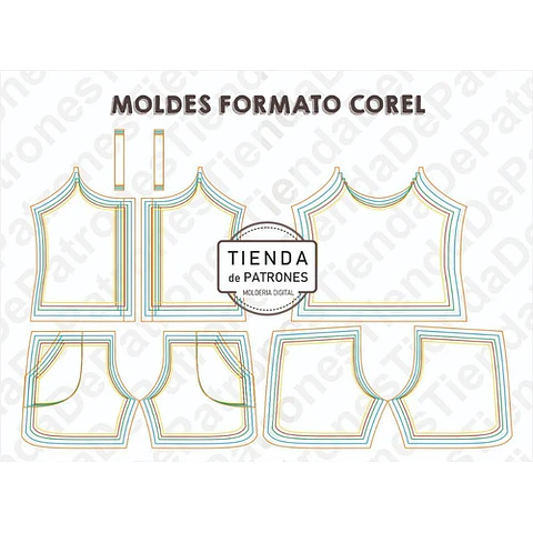 Molde Patron Coreldraw Mono Enterito Mujer Del Xs Al Xl