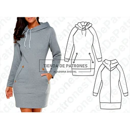 Moldes Patrones Maxi Buzo Vestido Mujer Talles Xs Al 2xl