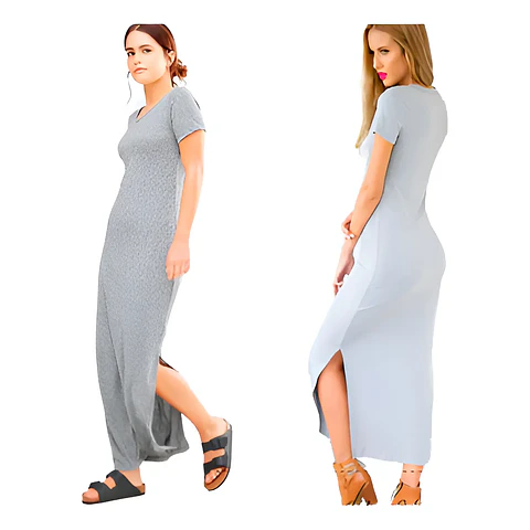 Molde Digital Vestido Con Tajos Manga Corta, Pack 5 Talles! 