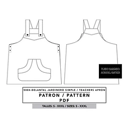 Molde De Costura, Delantal Jardinero Adultos, Pechera Pdf