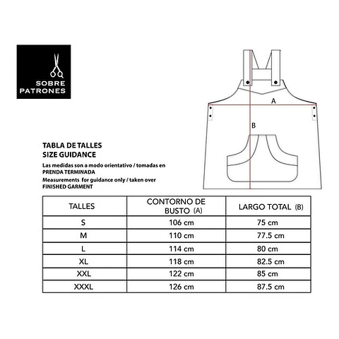 Molde De Costura, Delantal Jardinero Adultos, Pechera Pdf