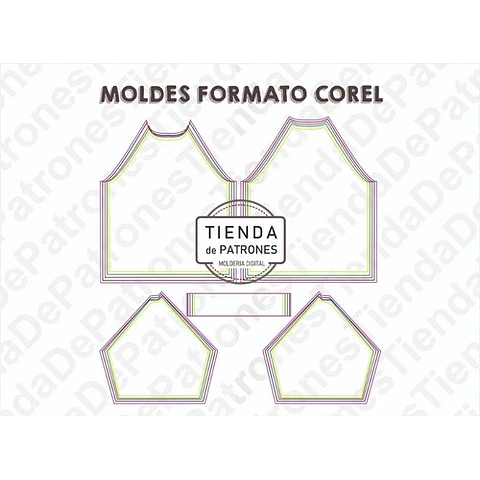 Molde Patrón Coreldraw Remera Ranglan Hombre Del S Al 2xl