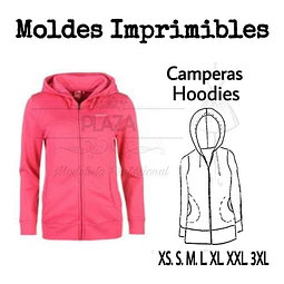 Moldes Patrones Imprimibles Campera Con Bolsillos Xs Al 3xl