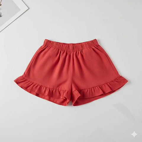 Molde Digital Short C/volado Ruedo Niña, Pack Talles 2 A 16