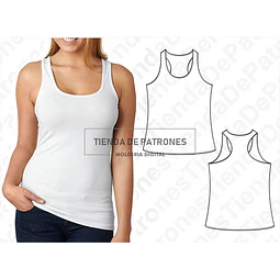 Molde Patron Coreldraw Musculosa Deportiva Mujer Del S Al Xl