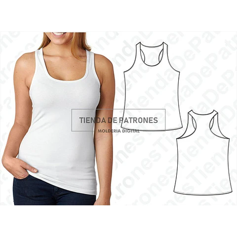 Molde Patron Coreldraw Musculosa Deportiva Mujer Del S Al Xl