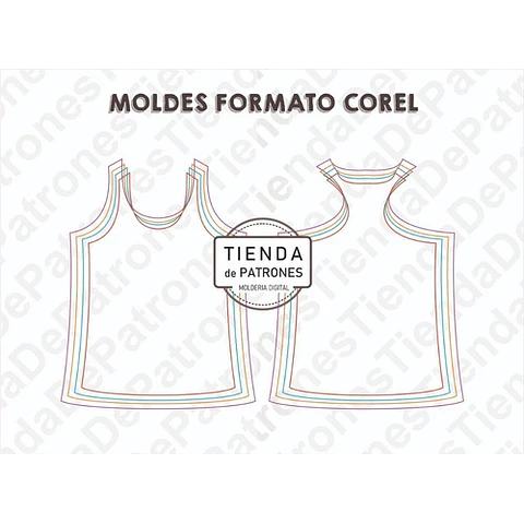 Molde Patron Coreldraw Musculosa Deportiva Mujer Del S Al Xl