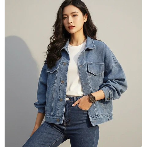 Molde Digital Chaqueta Jean Manga Caida, Pack Talles S A Xxl