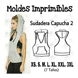 Moldes Patrones Imprimibles Sudadera V Capucha Xs Al 3xl