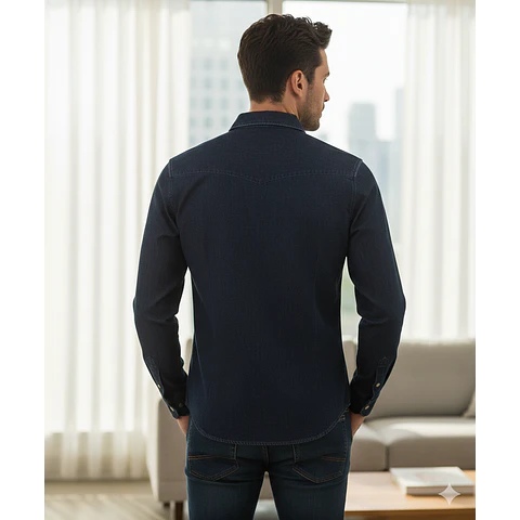 Molde Digital Camisa Hombre Con canesu en pico, talles S A Xxl