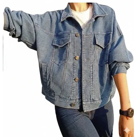 Molde Digital Chaqueta Jean Manga Caida, Pack Talles S A Xxl