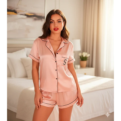 Molde Digital Conjunto Pijama Short y Camisa S al XXL