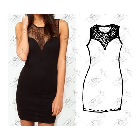 Moldes Patrones Imprimibles Vestido Al Cuerpo Diy Xs Al 3xl