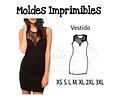 Moldes Patrones Imprimibles Vestido Al Cuerpo Diy Xs Al 3xl