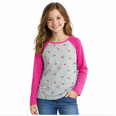 Molde De Costura, Patron Remera Ranglan Ml Nena , Imprimible