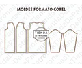 Molde Patron Coreldraw Saco Capa Largo Mujer Del S Al 2xl