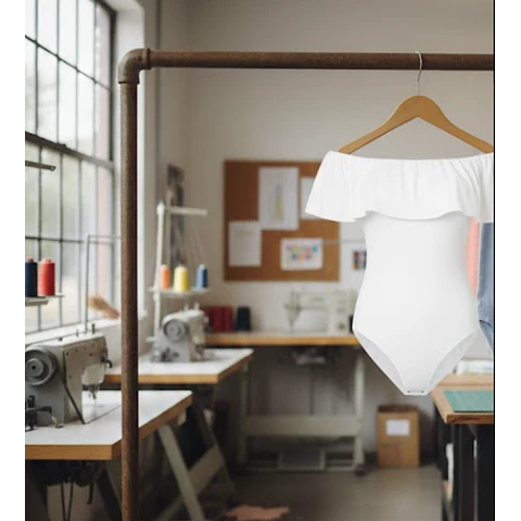 Molde Digital Malla Body Con Volado Escote Pack 5 Talles!