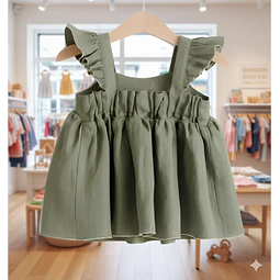 Molde Digital Blusa Beba Con Volado Bretel, Talles 1 Al 5