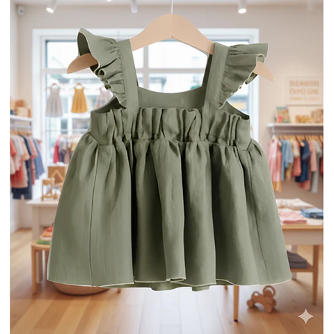 Molde Digital Blusa Beba Con Volado Bretel, Talles 1 Al 5