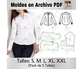 Moldes Patrones Imprimibles Blusa Camisera Basica Entallada S Al Xxl