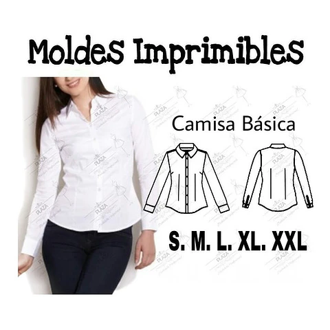 Moldes Patrones Imprimibles Blusa Camisera Basica Entallada S Al Xxl