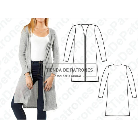 Moldes Patrones Abrigo Capa Larga Mujer Talles S-m-l-xl-2xl