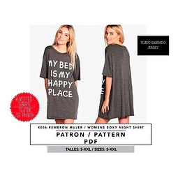 Molde De Costura, Patron Polerón Camison Dama, Imprimible