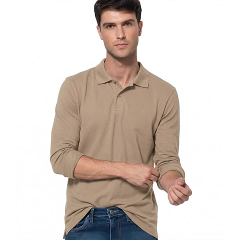 Molde Digital Polera Polo Hombre Manga Larga, Talles 3xl Al 7xl