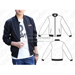 Molde Coreldraw Chaqueta Niños Bomber Jacket Talles 4 Al 14