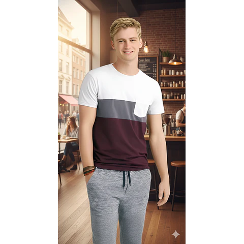 Molde Digital Polera Con Triple Recorte Patron Pack 5 Talles