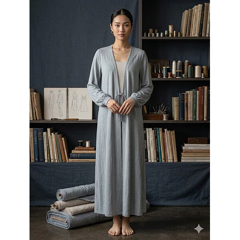 Molde Digital Abrigo Largo Puño Con frunce, Pack 5 Talles!