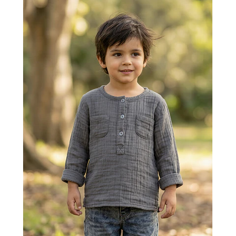 Molde Digital Polera Bebe Manga larga con abotonadura, Talles 6 A 8