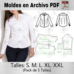 Moldes Patrones Imprimibles Camisa Basica Entallada S Al Xxl