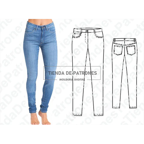 Molde Patrón Imprimible Jean Mujer T38/40/42/44 Envío Gratis