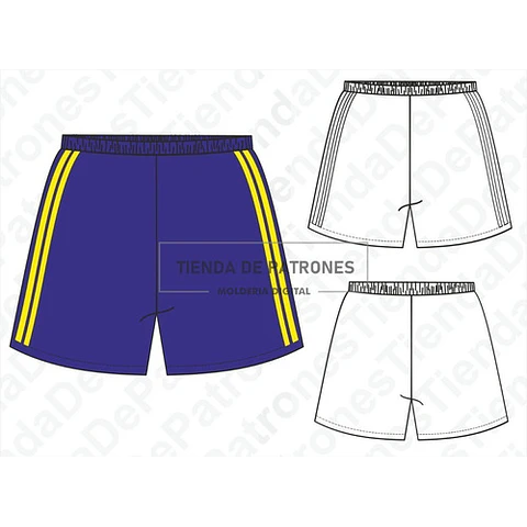 Molde Patron Coreldraw Short Futbol Hombre Del Xs Al 3xl