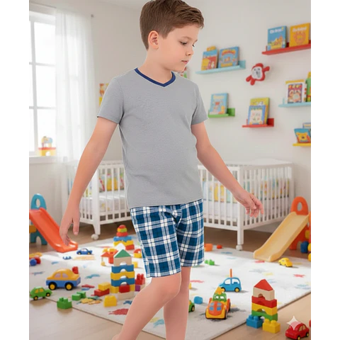 Molde Digital Short Pijama Niños, Patron Pack Talles 2 Al 16