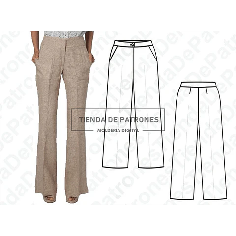 Molde Patron Imprimible Pantalon Mujer Talles Del 36 Al 48
