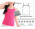 Molde Patron Imprimible Musculosa Tiritas Nenas Talle 4 A 14