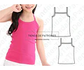 Molde Patron Imprimible Musculosa Tiritas Nenas Talle 4 A 14