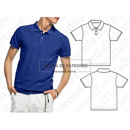 Molde Patrón Coreldraw Chomba Polo Hombre Del Xs Al 3xl