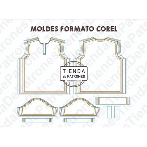 Molde Patrón Coreldraw Chomba Polo Hombre Del Xs Al 3xl