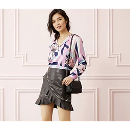 Molde Digital Pollera Cuerina Volado Cruzado Pack 5 Talles!