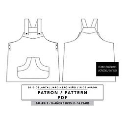 Molde De Costura, Delantal Jardinero Niños, Pechera Pdf