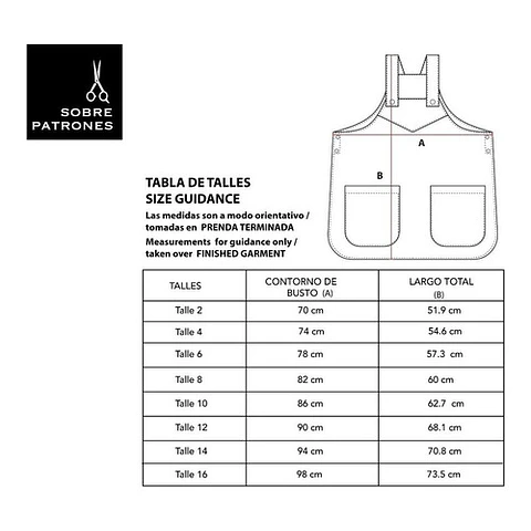 Molde De Costura, Delantal Jardinero Niños, Pechera Pdf