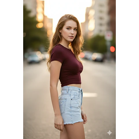 Molde Digital Top Pupera Manga Corta, Pack Talles S Al Xxl