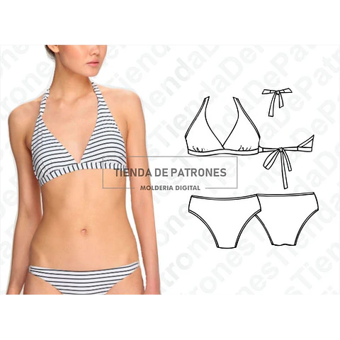 Moldes Patrones Imprimibles Bikini Mujer Talles S / M / L 