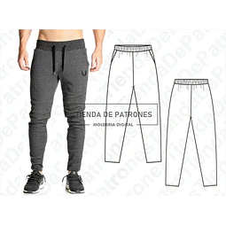 Molde Patrón Coreldraw Pantalon Chupin Hombre Del S Al 2xl
